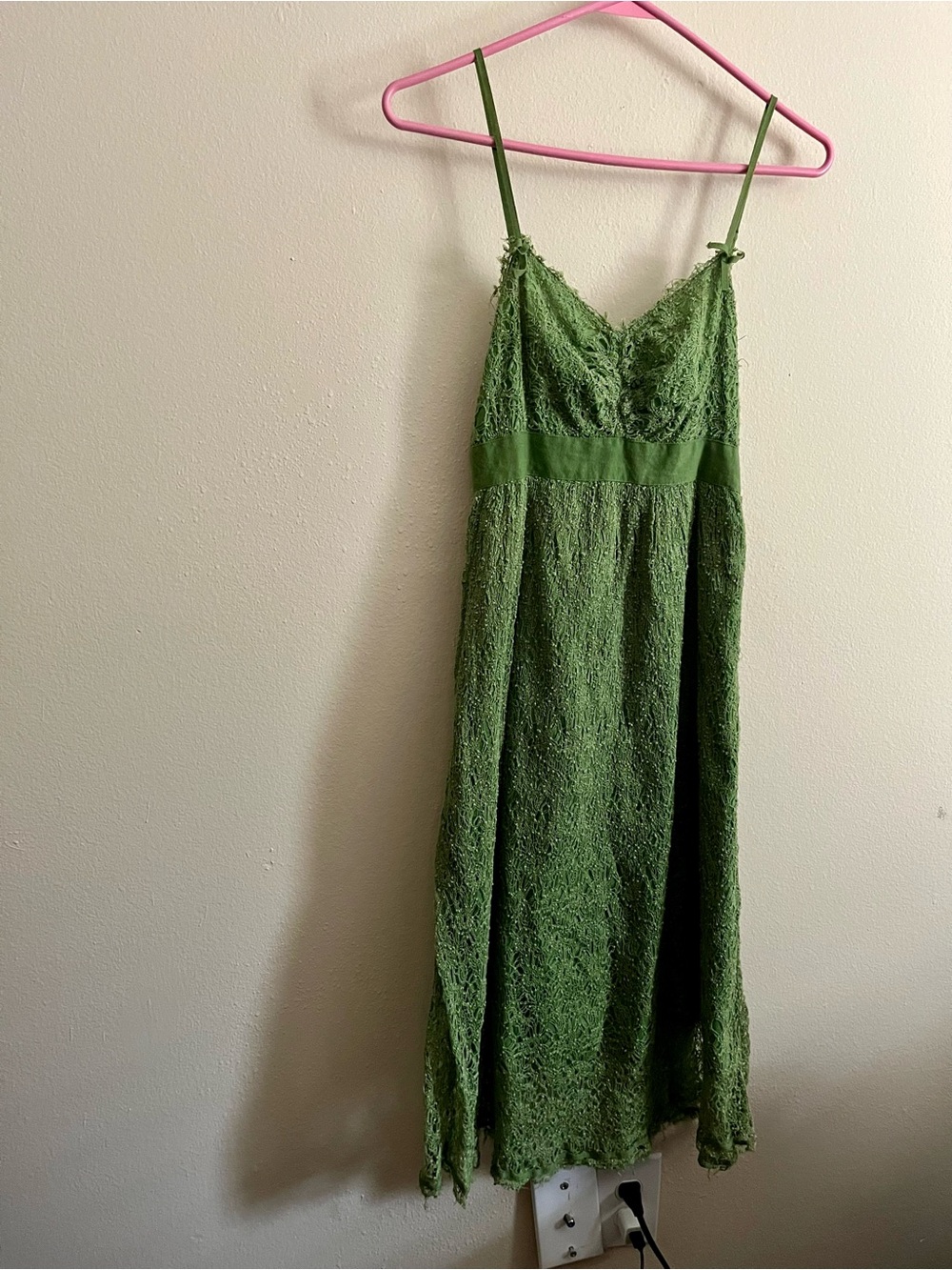 Max Studio Green Lace Slip Dress
